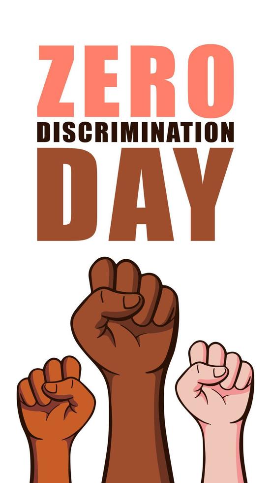 Zero Discrimination Day 1 March vector illustration