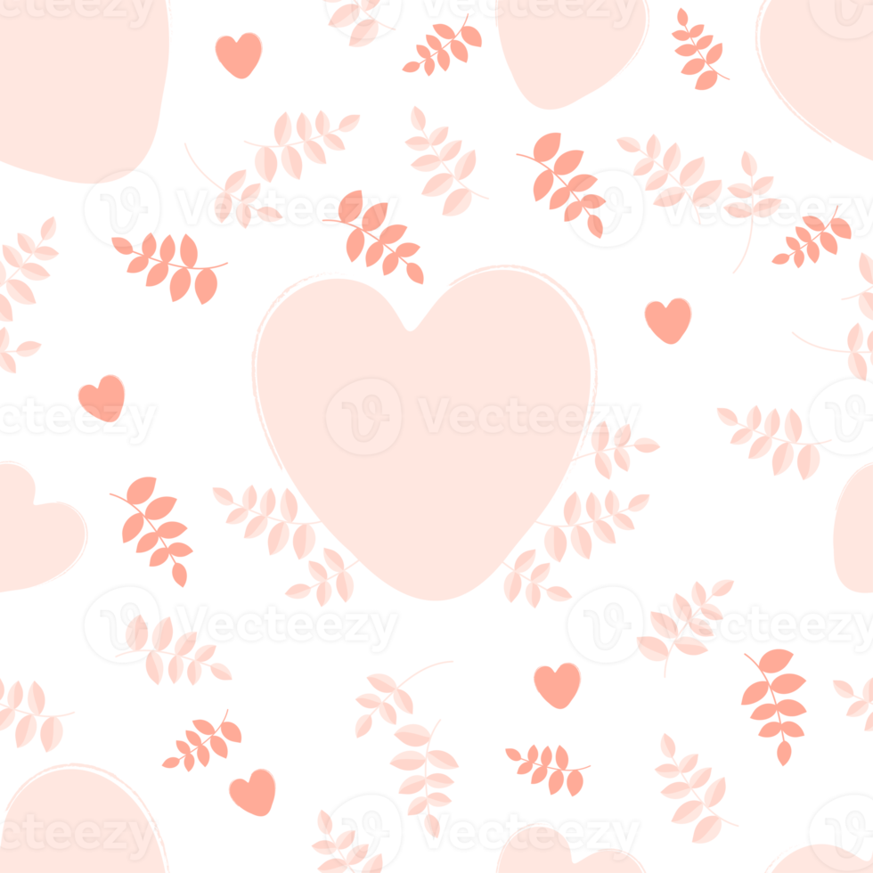 Romantic seamless pattern with hearts png