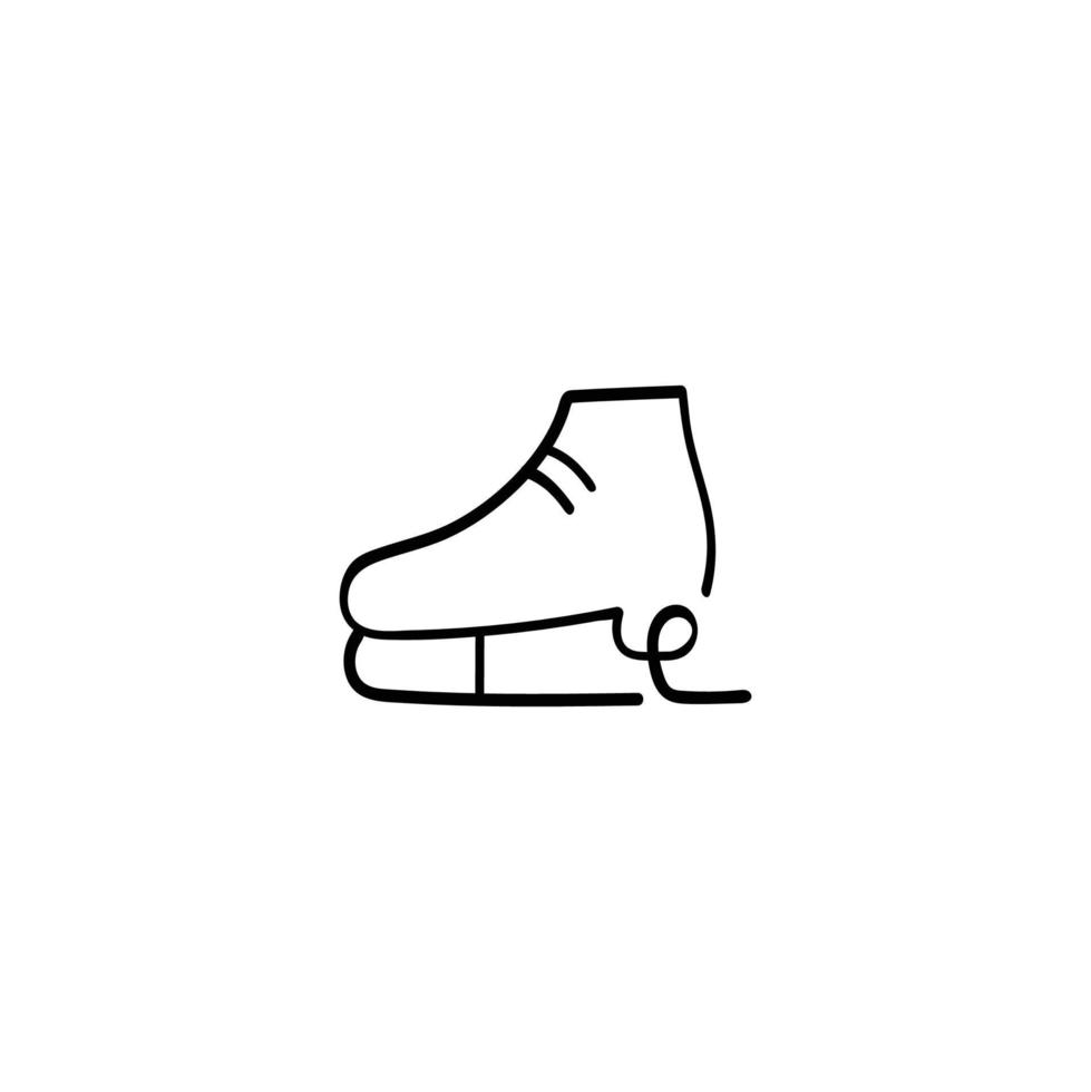 diseño de icono de estilo de línea de zapatos de patinaje sobre hielo vector