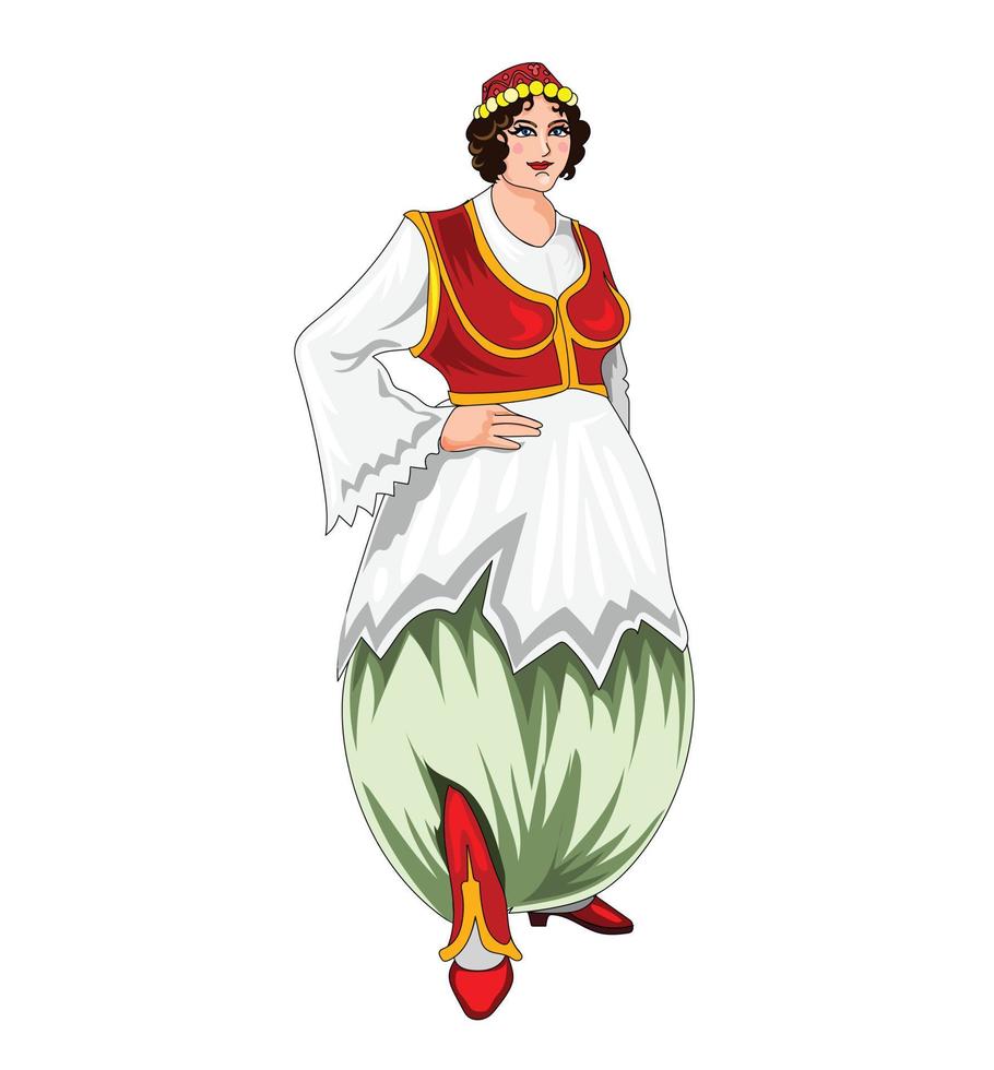 Albanian culture girl vector illustrastion