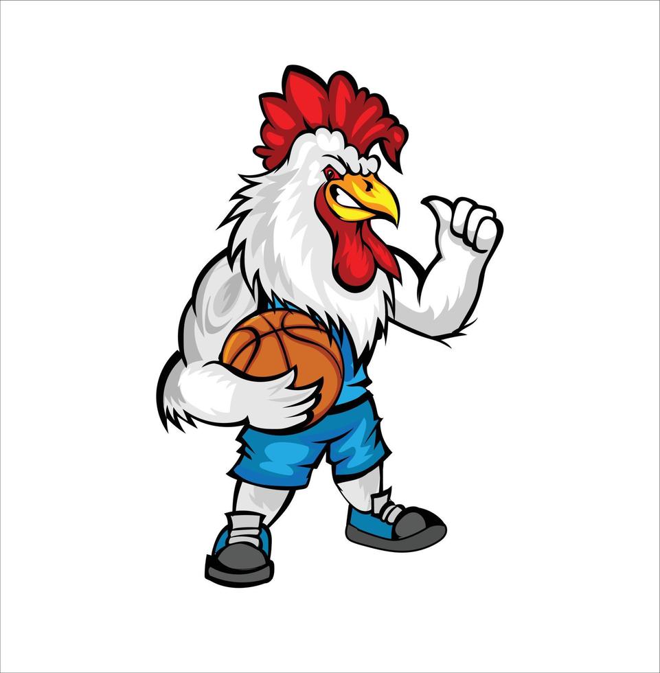 Hen mascot sports vector illustration on white background