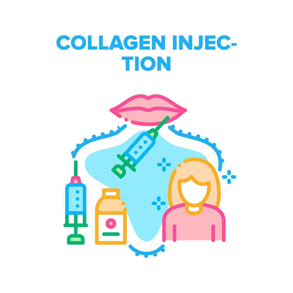 Collagen Injection For Beauty Vector Concept Color