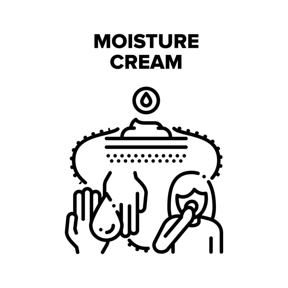 Moisture Cream Vector Black Illustration