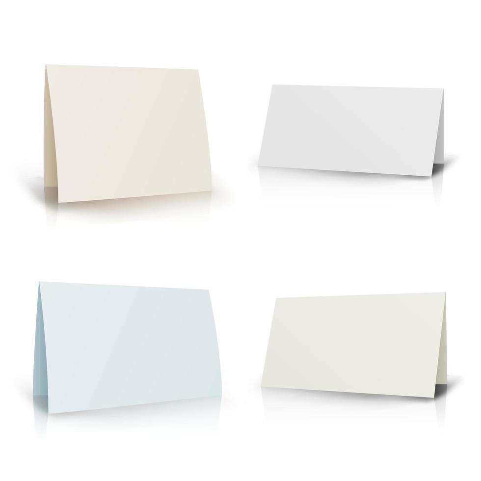 White Folder Paper Greeting Card Vector Template