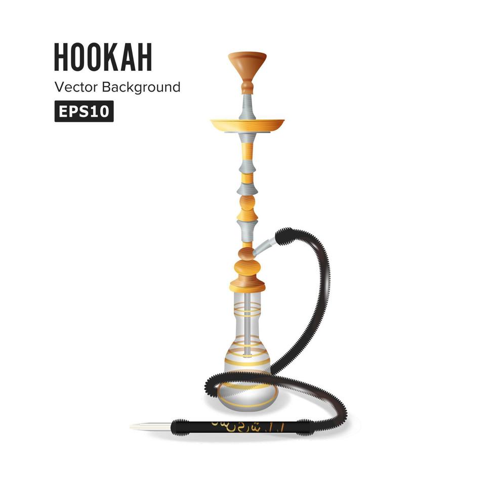 Hookah Symbol Vector Illustration. Template Graphic Design Element For Menu Of Hookah Lounge, Bar, Vintage Style Decoration.