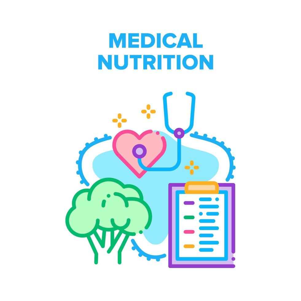 color de concepto de vector de nutrición saludable médica