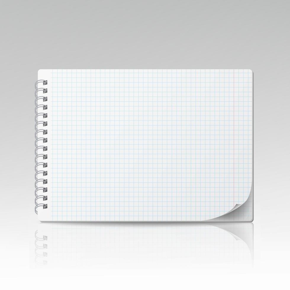 Notepad Blank Vector. 3D Realistic Notebook Mockup. Blank Notebook With Clean Cover vector