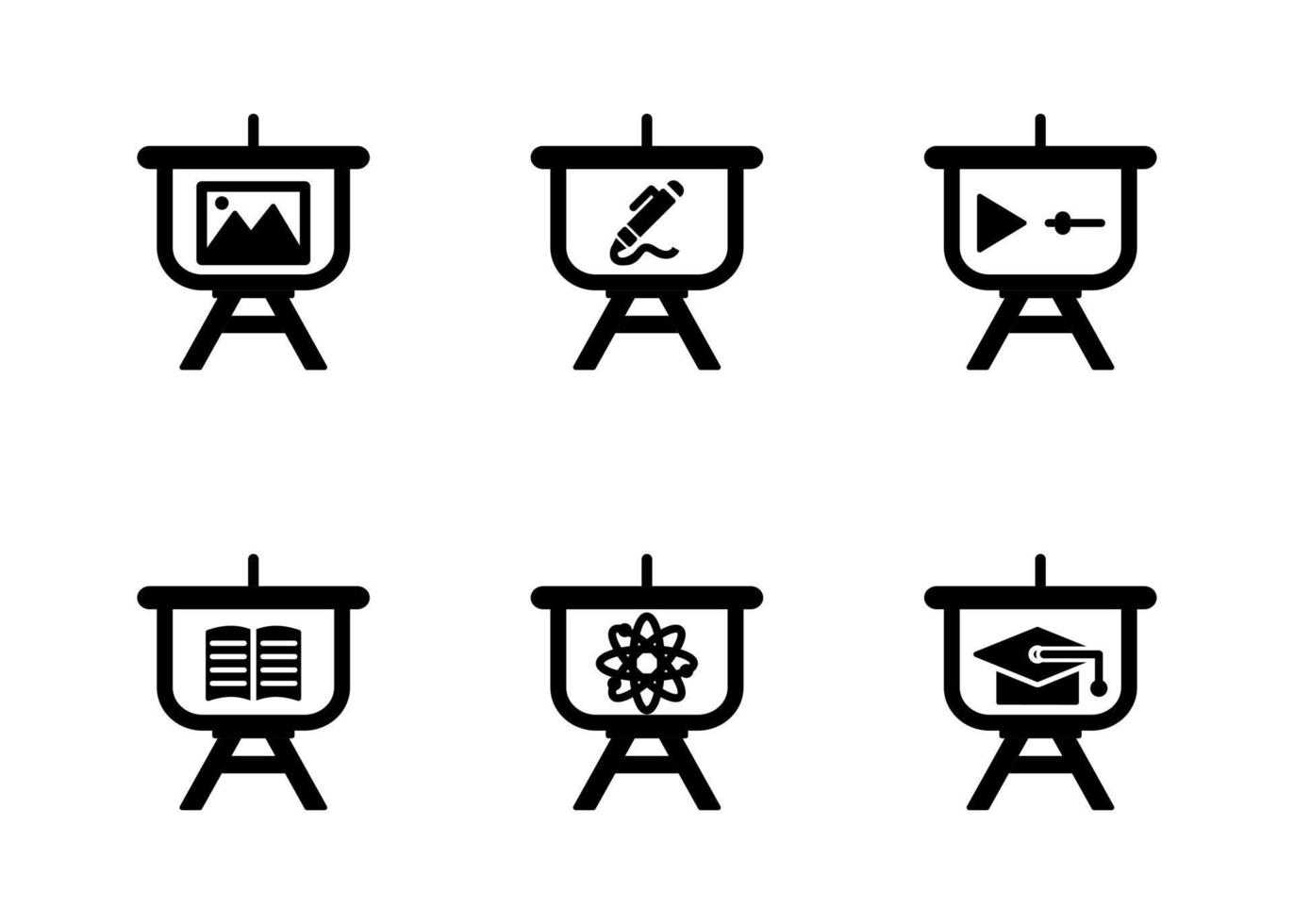 conjunto de iconos de vector de presentación