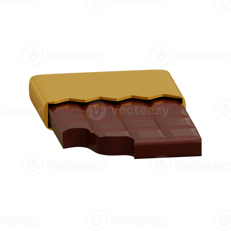 3d rendered chocolate bar perfect for valentine's design project png