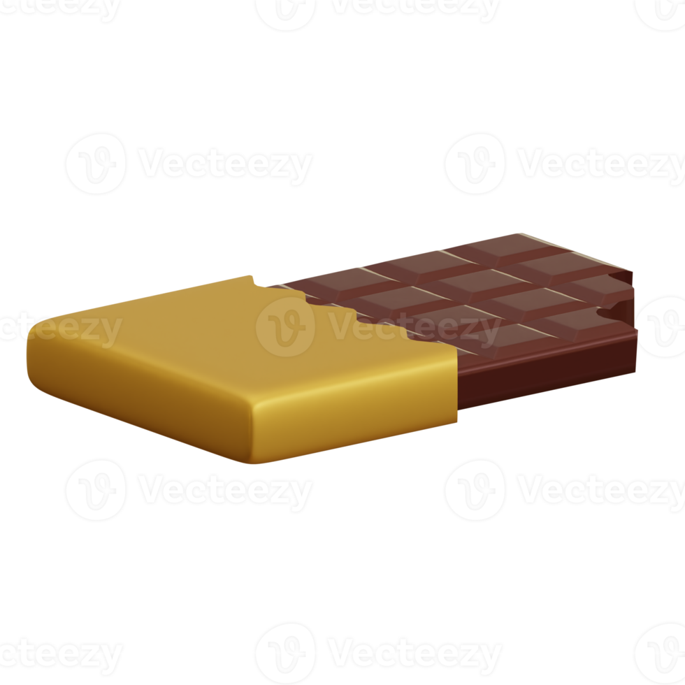 3d rendered chocolate bar perfect for valentine's design project png