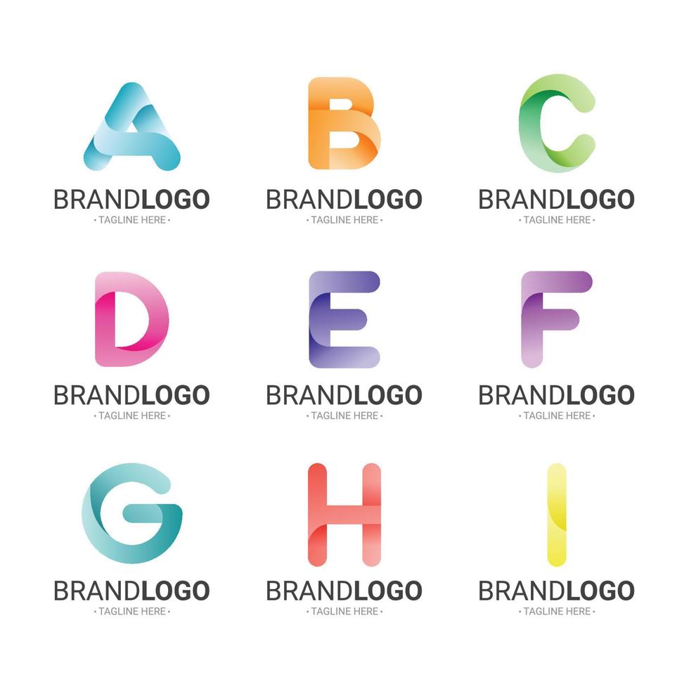 conjunto de alfabetos logotipos 3d 1 vector