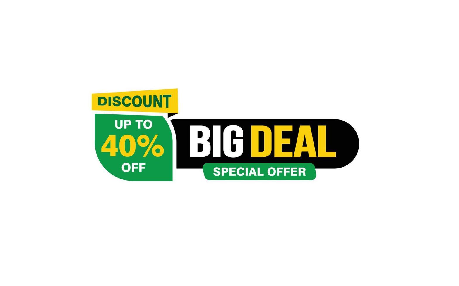 40 Percent BIG DEAL offer, clearance, promotion banner layout with sticker style. vector