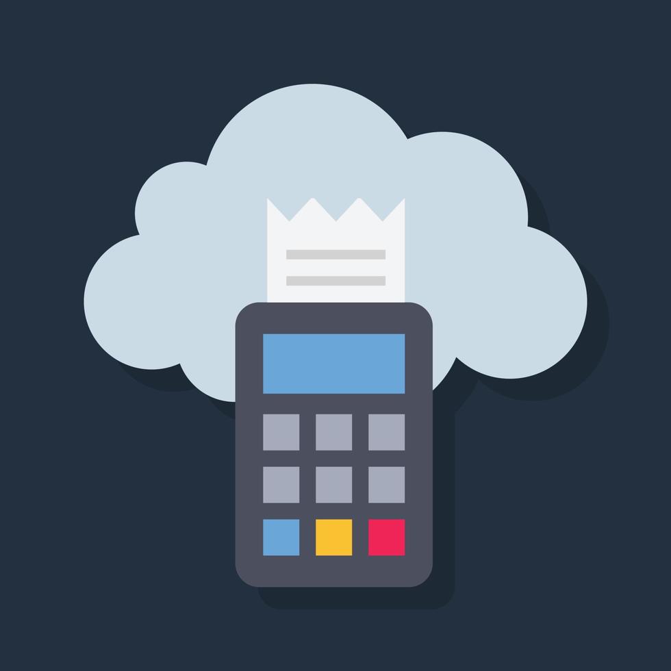 Receipt - Flat color icon. vector