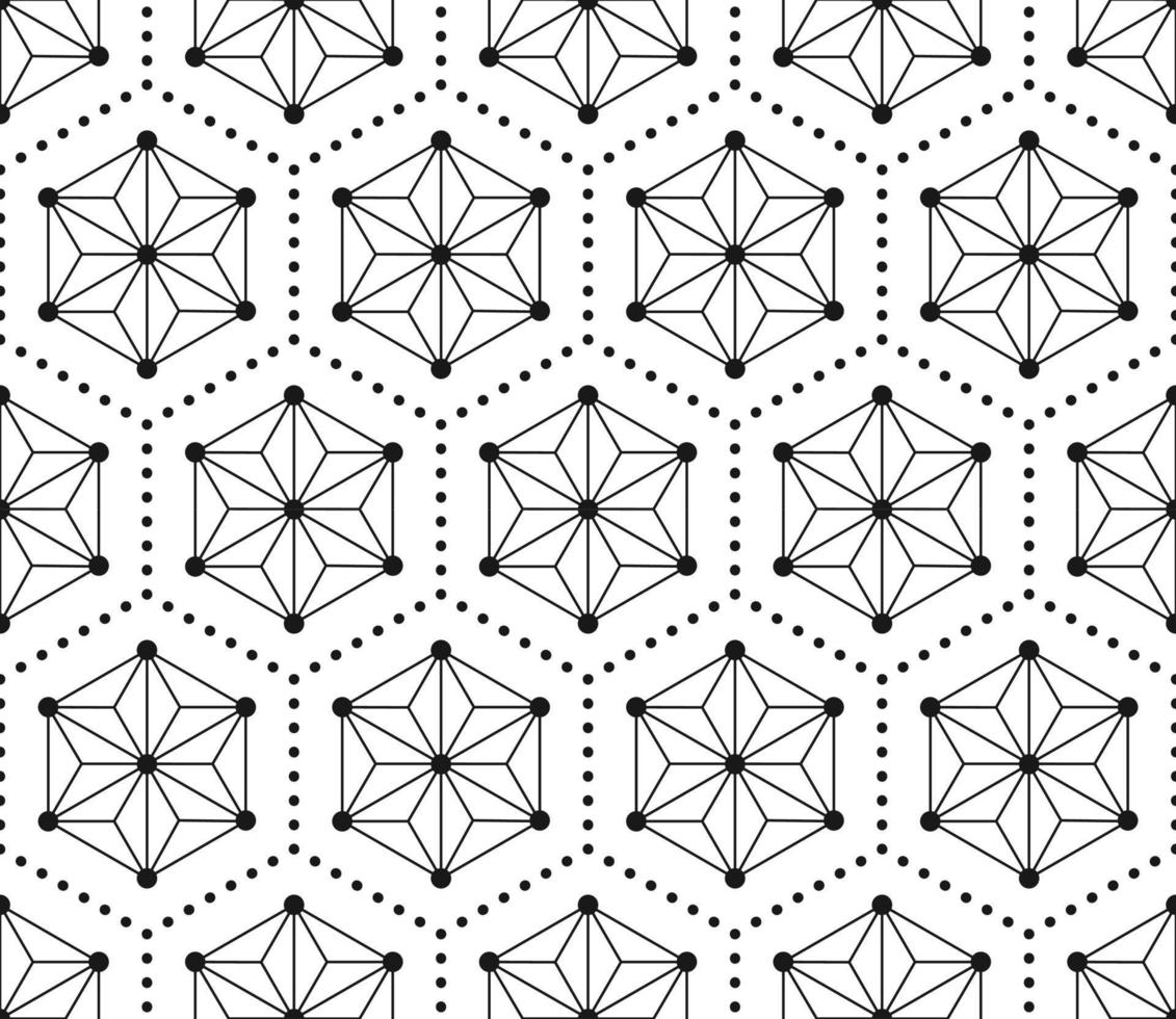 Seamless geometric black and white pattern vector