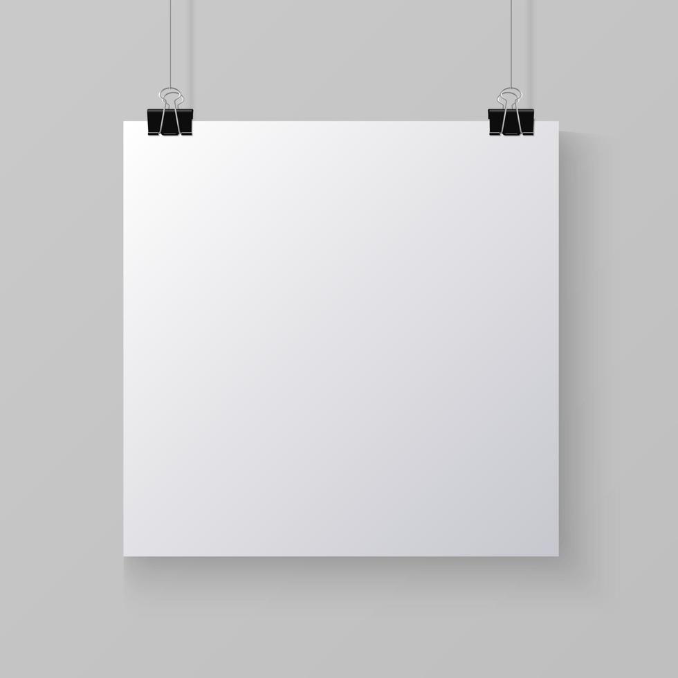 Hanging square paper mock up vector