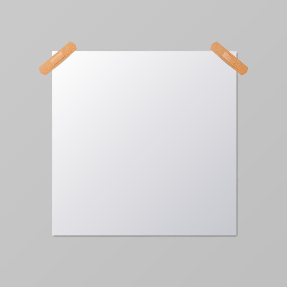 Square paper on the wall mock up vector