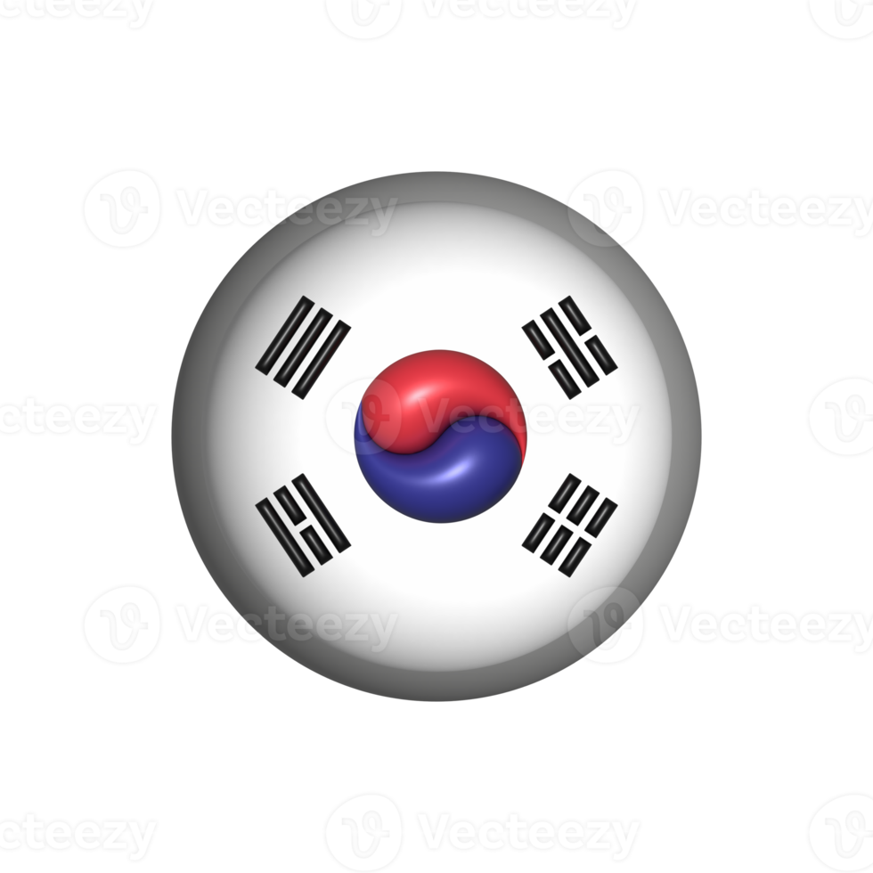 3d koreanska Land flagga ikon png