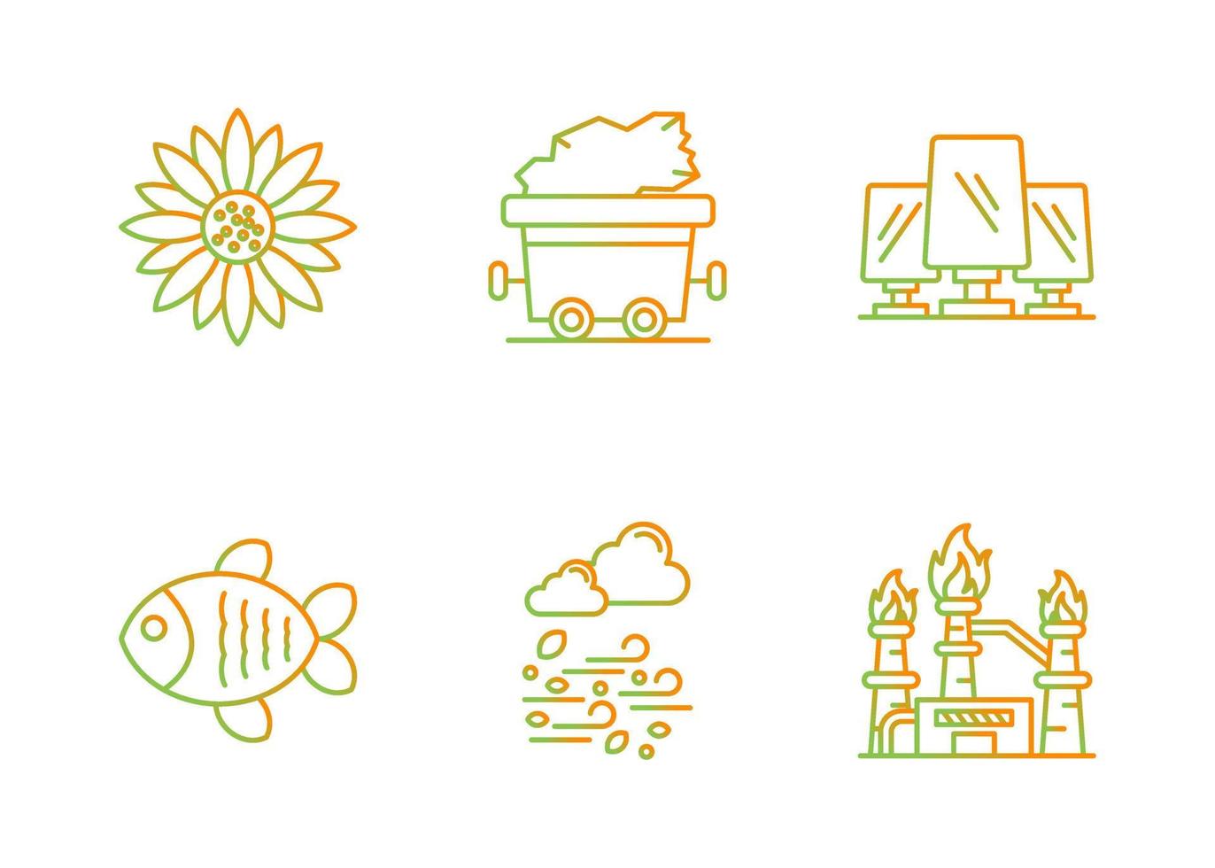 Natural Resources Vector Icon Set