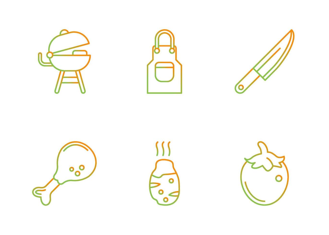 conjunto de iconos de vector de barbacoa