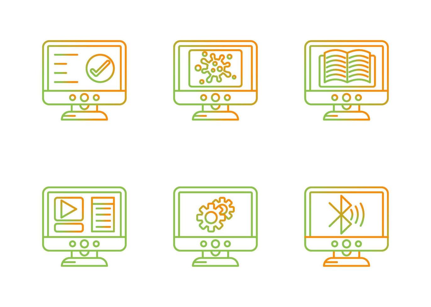 Unique Line Gradient Icon Set vector