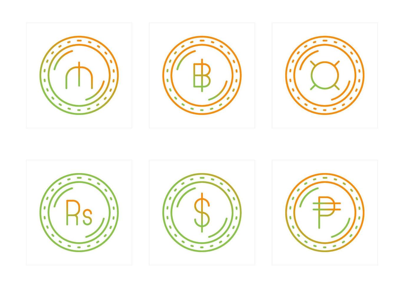 conjunto de iconos de vector de moneda