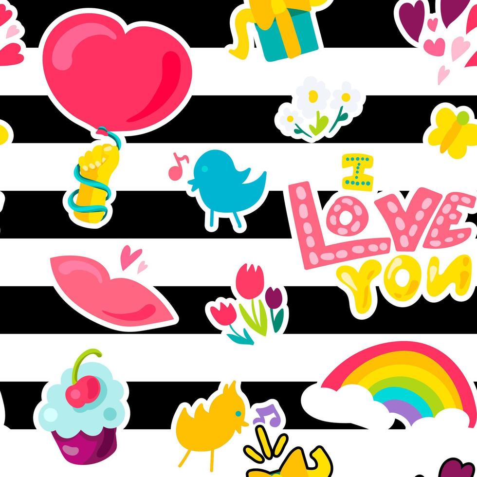 Love hand drawn seamless pattern vector
