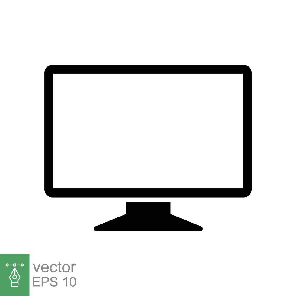 icono de televisión estilo plano sencillo. pantalla de monitor, televisión, plasma, led, lcd, concepto de tecnología. electrodomésticos, gadgets y electrónica. ilustración vectorial aislado sobre fondo blanco. eps 10. vector