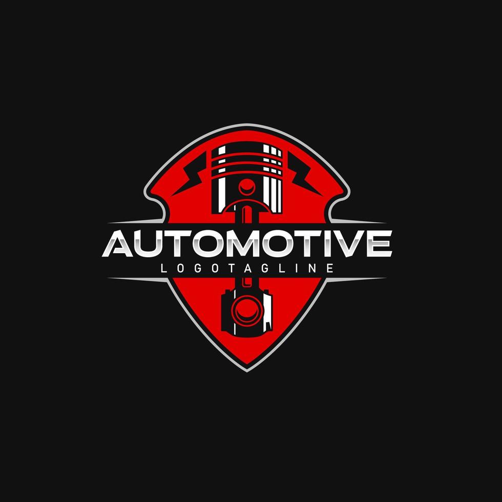 logotipo automotriz pistón ilustración lujo vector