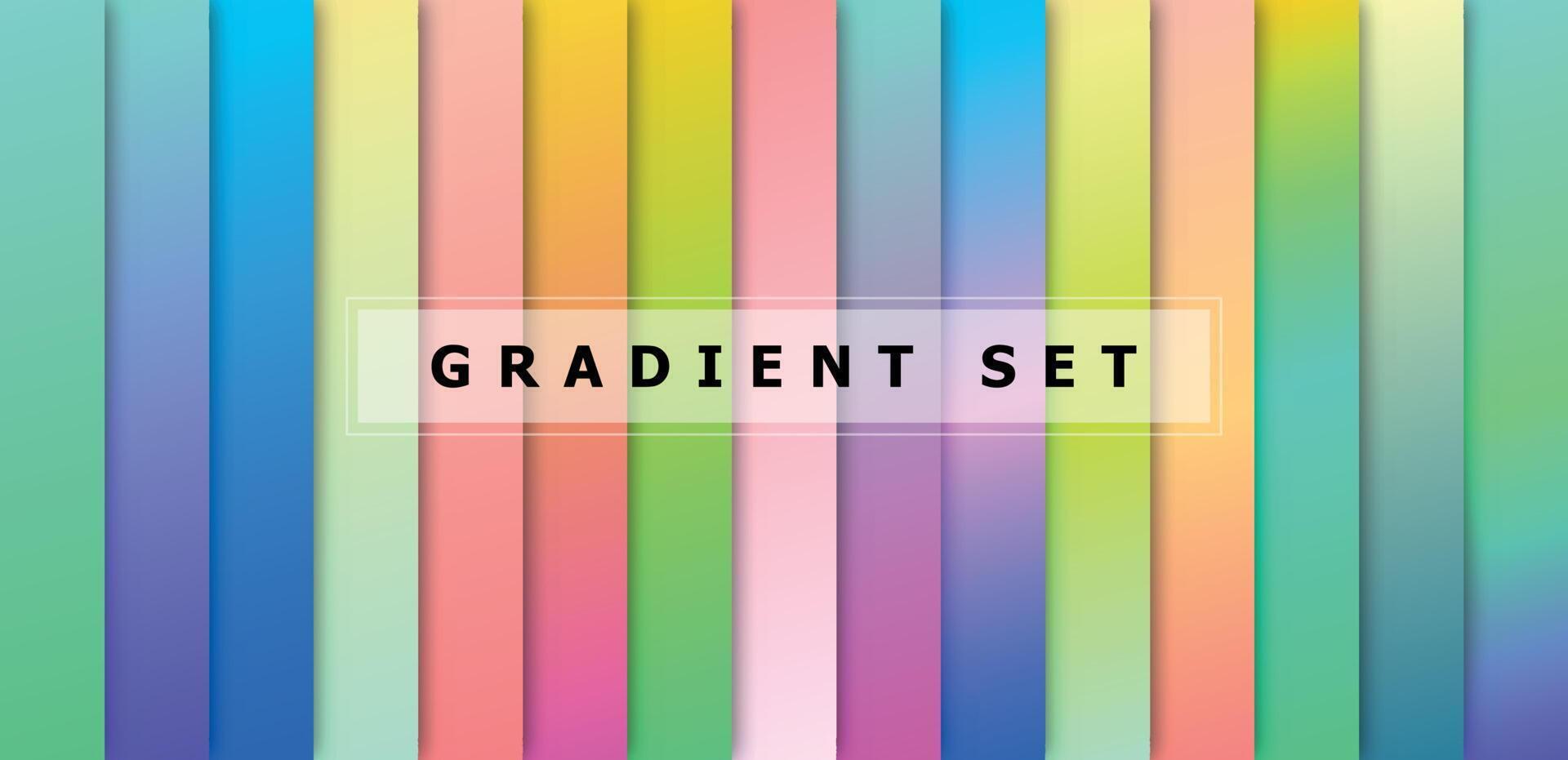 gradient set with a trendy color vector