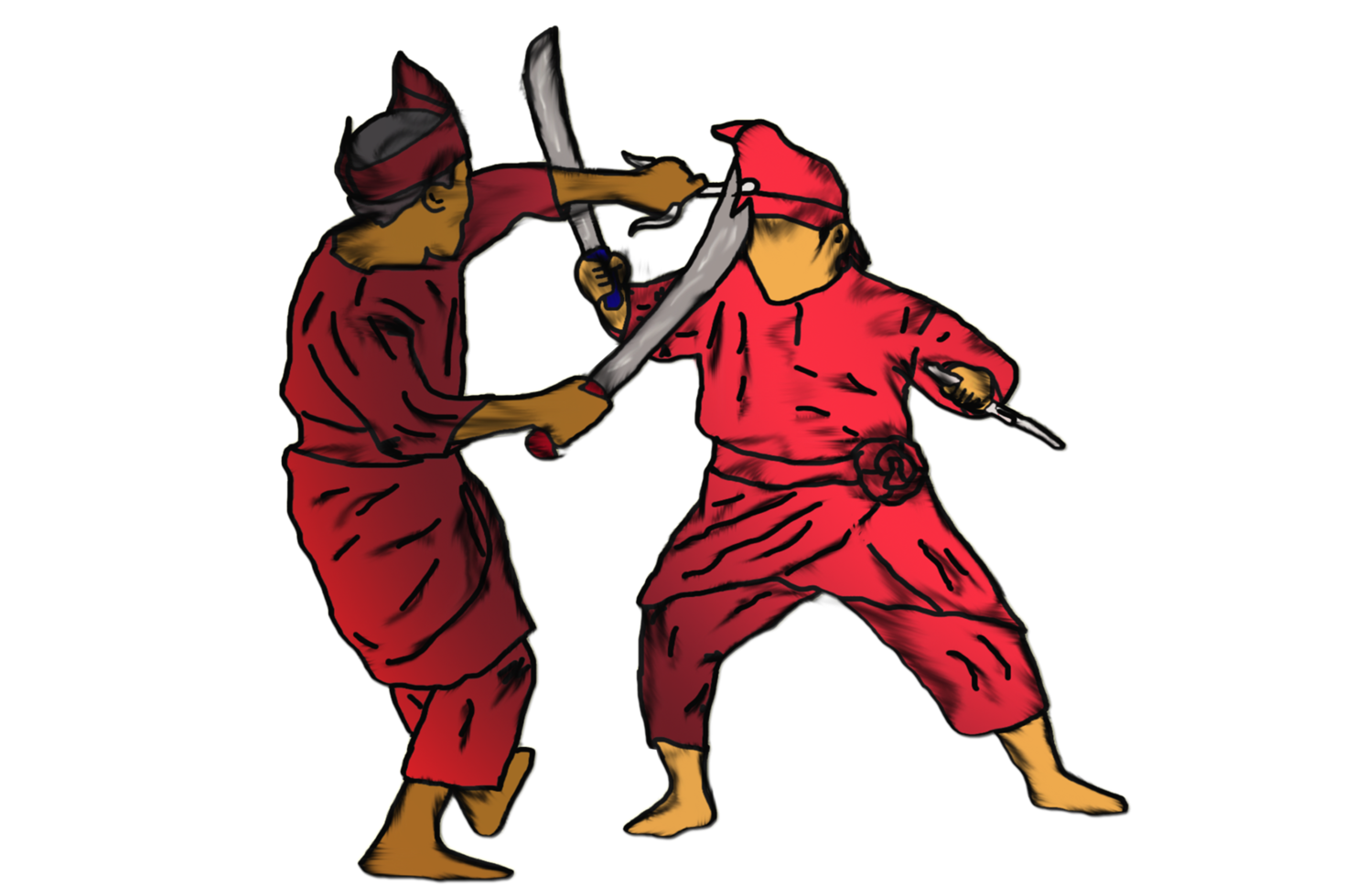 silat - prática de combate, uso de facão png