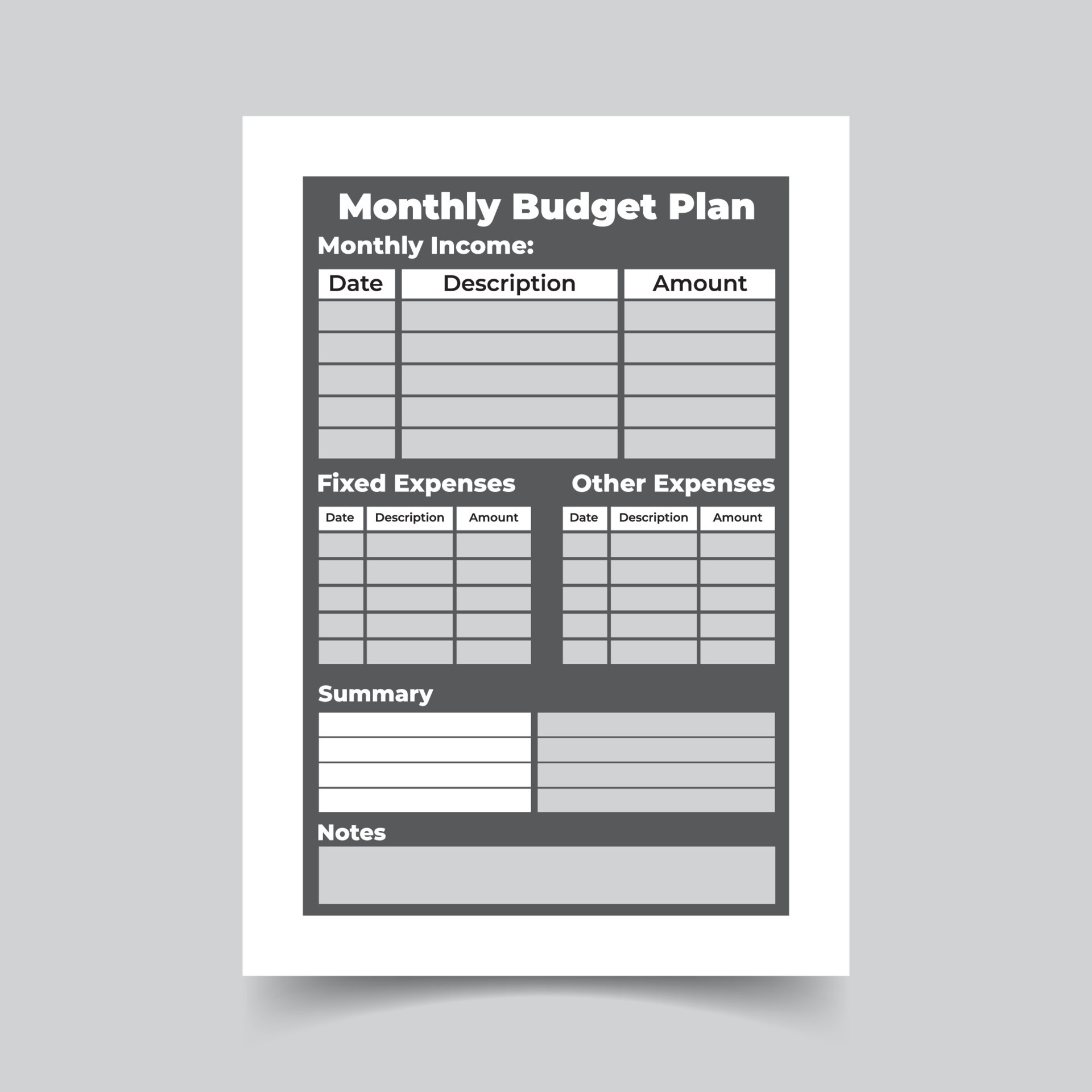 monthly budget plan template monthly income plan 19470561 Vector Art monthly budget plan template monthly income plan 19470561 Vector Art