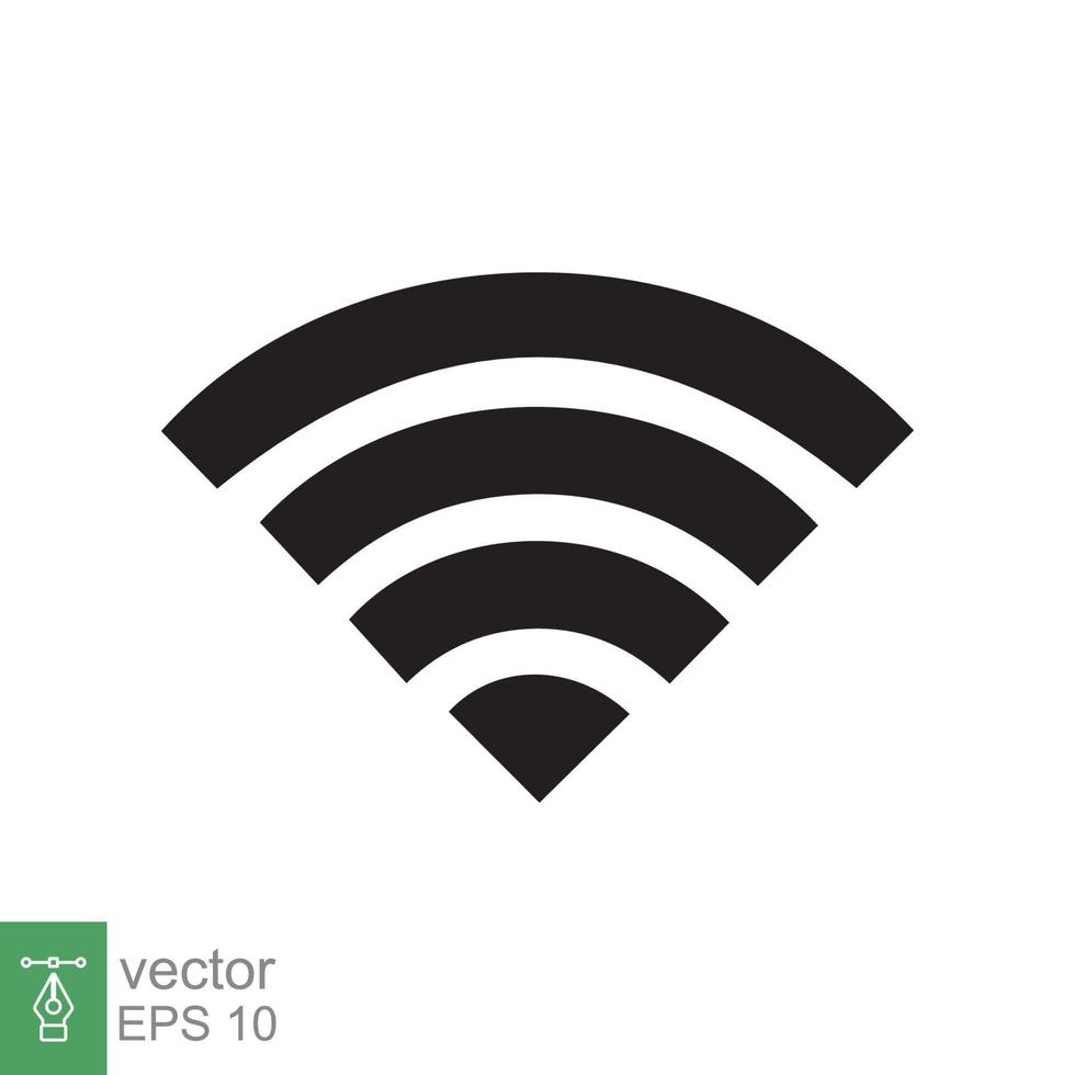 icono wifi. estilo plano sencillo. transmisión de velocidad de internet, wlan, punto de acceso gratuito, módem de alta señal, concepto de tecnología. diseño de ilustración vectorial aislado sobre fondo blanco. eps 10. vector
