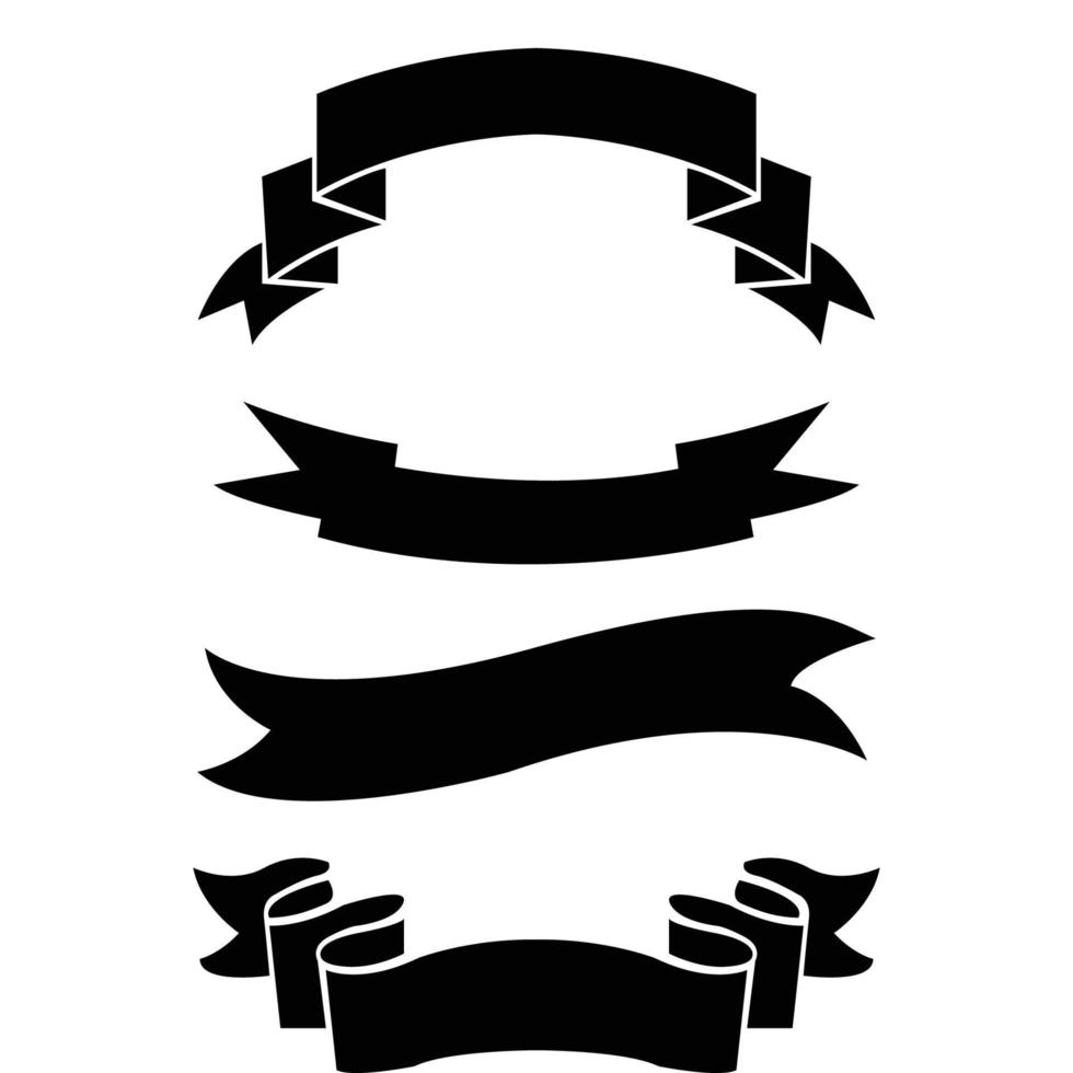 insignias de cinta negra, pancartas de insignia de cinta vectorial, conjunto de cinta vintage vector