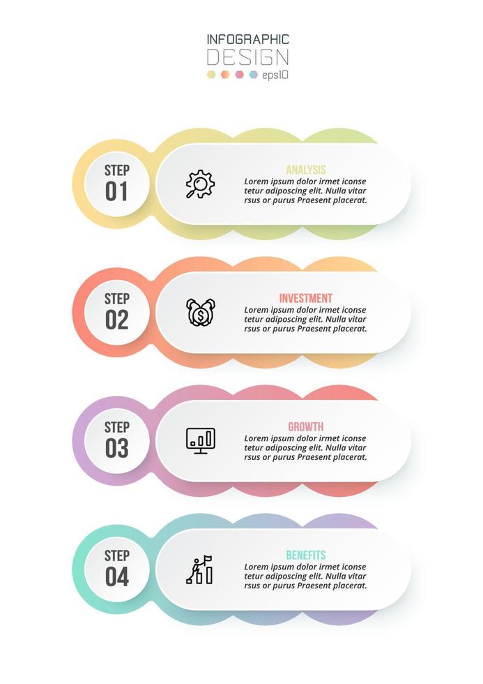 concepto de negocio de plantilla infográfica con flujo de trabajo. vector