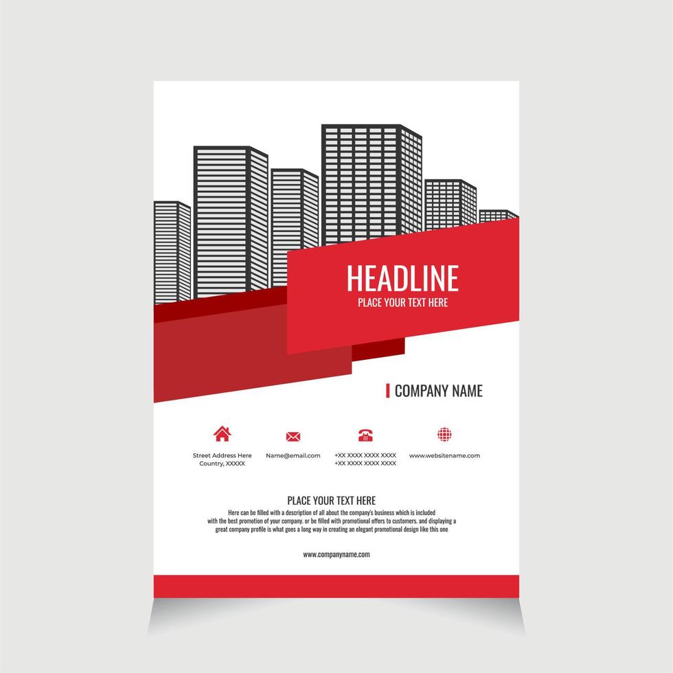 Flyer template corporate for promotion brochure, Corporate Business Flyer brochure poster pamphlet cover design layout background - Real Estate vector