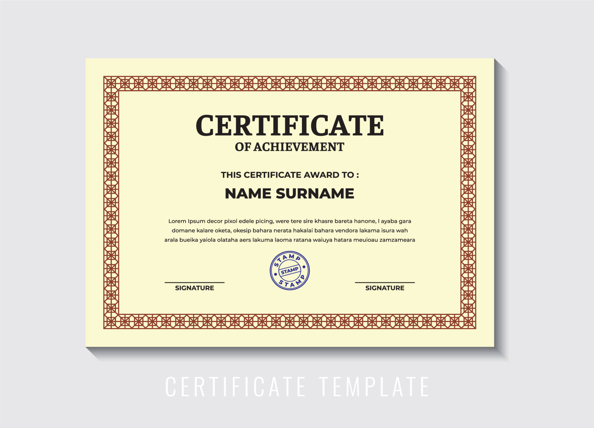 certificate frame template, for certificate template, certification ...