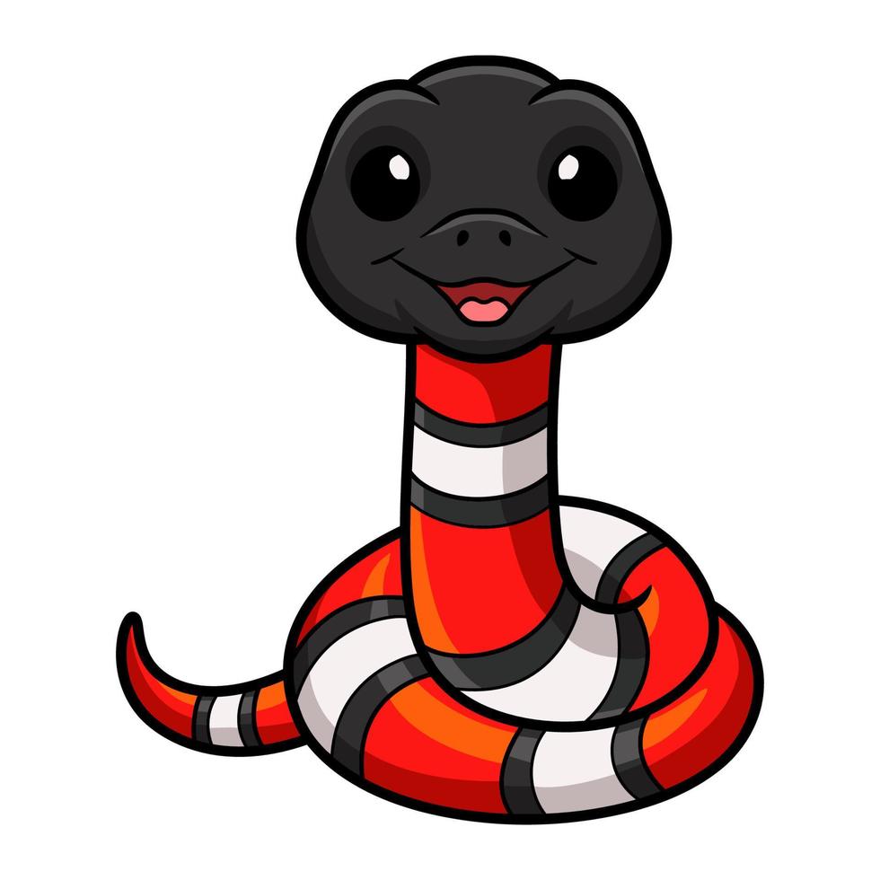 linda serpiente de leche o caricatura de serpiente de leche vector