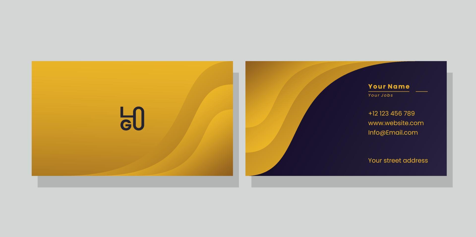 business card template design with luxury gold accents theme for company vector