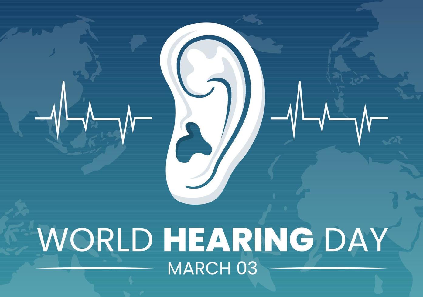 World Hearing Day Illustration to Raise Awareness on How to Prevent Deafness for Web Banner or Landing Page in Flat Cartoon Hand Drawn Templates vector