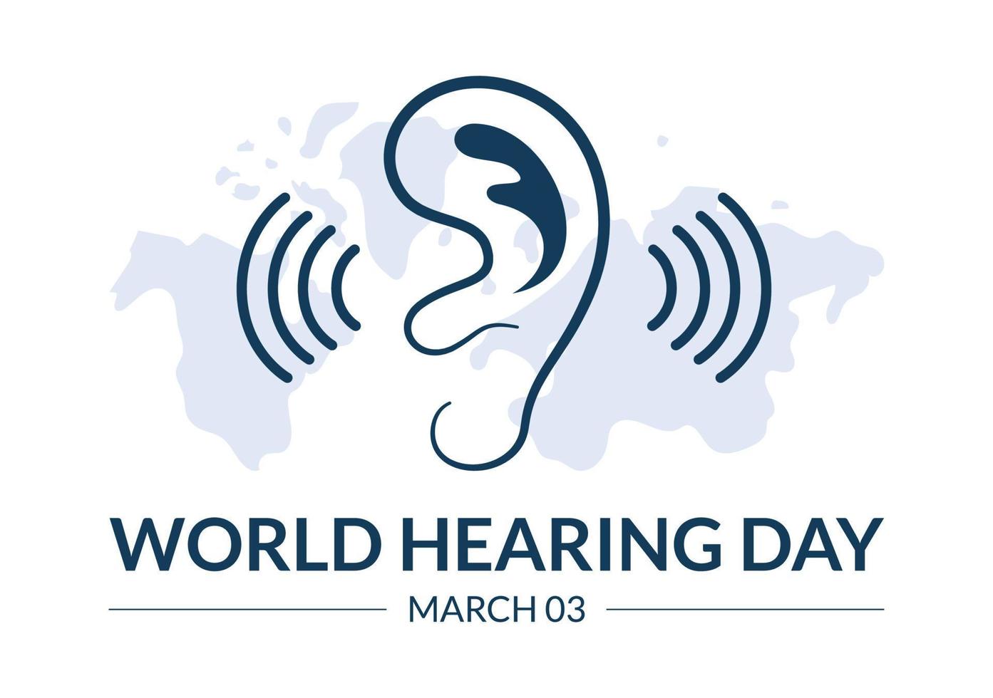 World Hearing Day Illustration to Raise Awareness on How to Prevent Deafness for Web Banner or Landing Page in Flat Cartoon Hand Drawn Templates vector