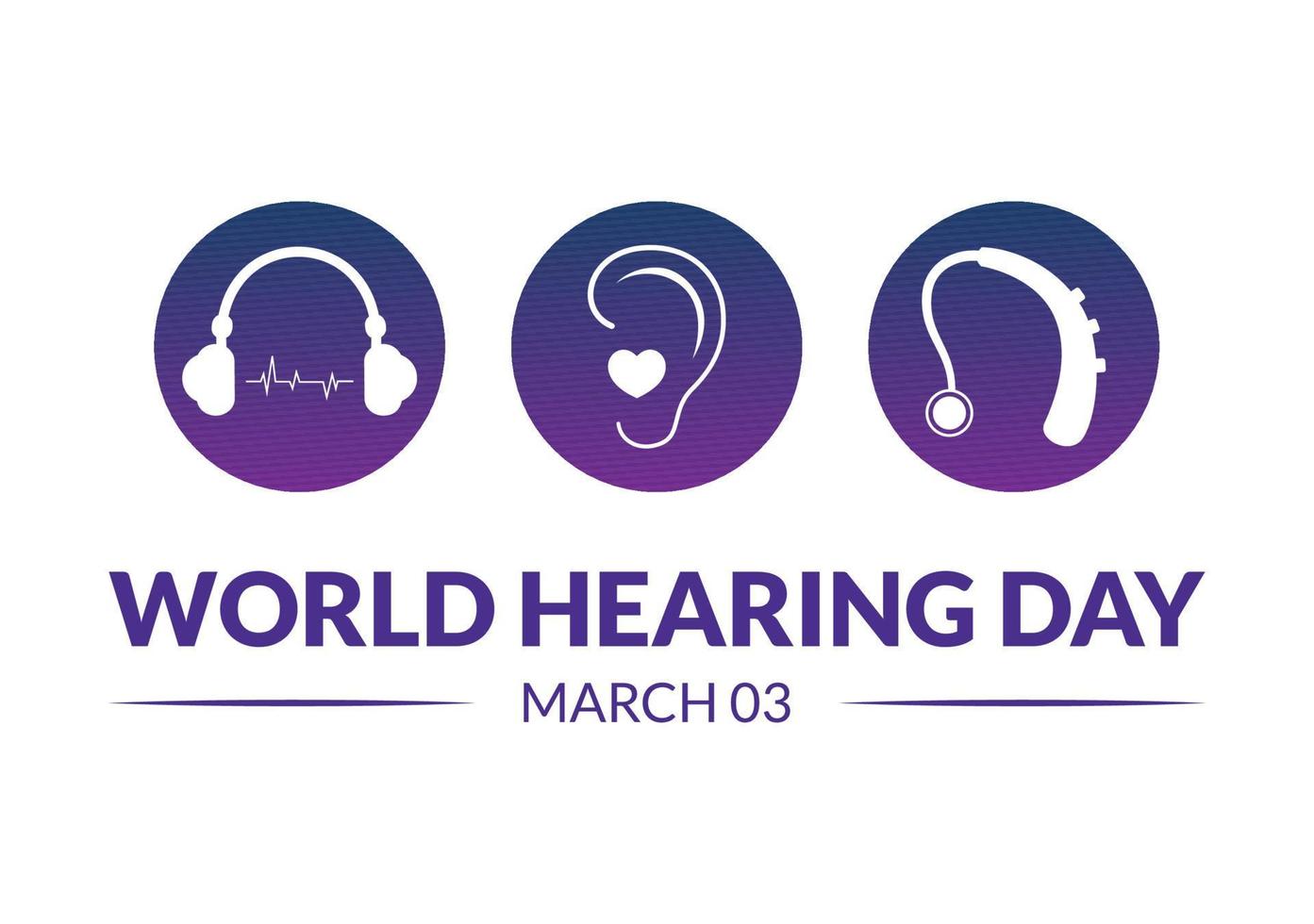 World Hearing Day Illustration to Raise Awareness on How to Prevent Deafness for Web Banner or Landing Page in Flat Cartoon Hand Drawn Templates vector