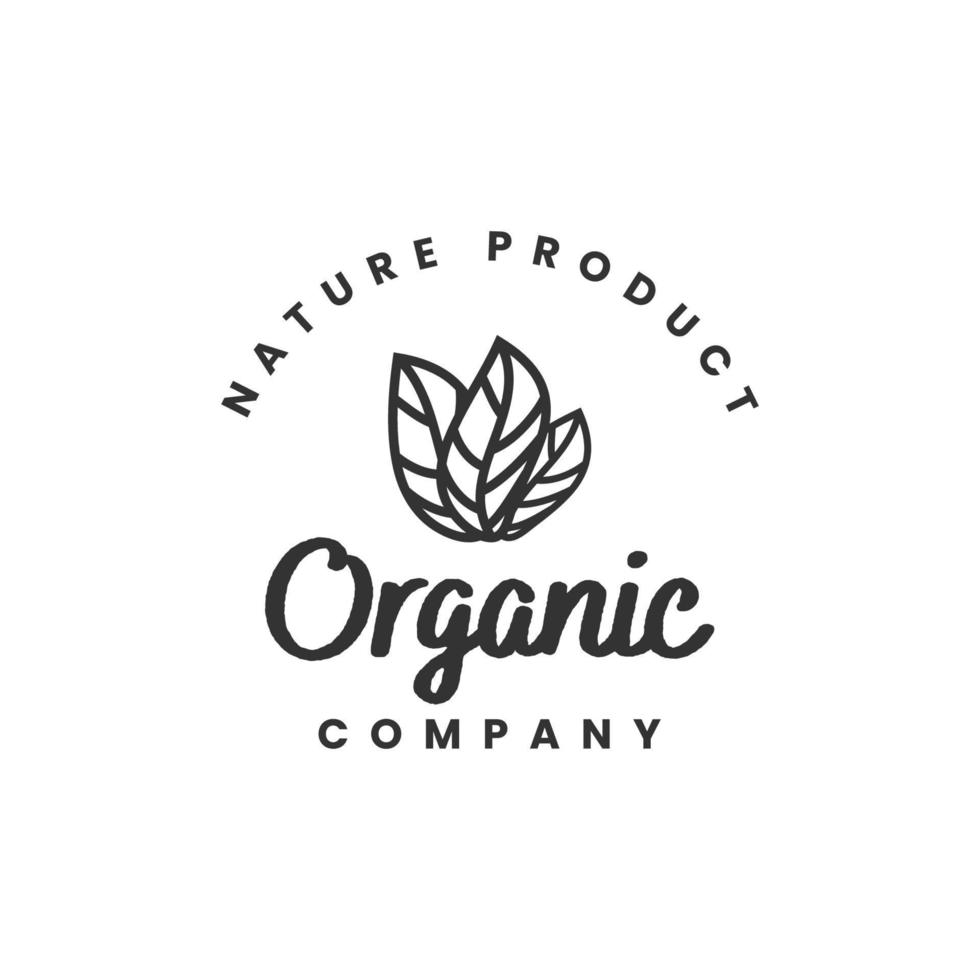 Nature organic product logo template design vector