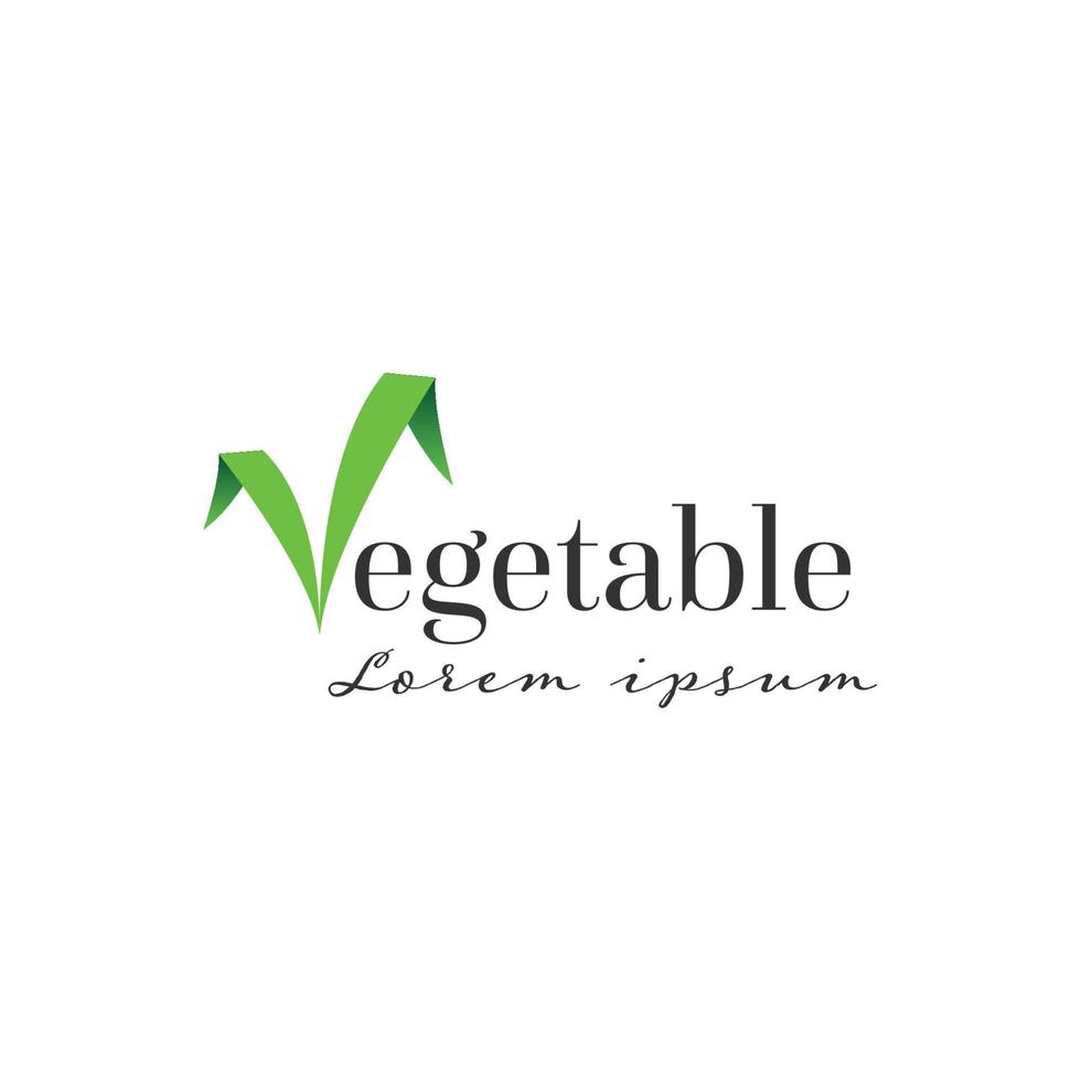 Vegetable logo simple template design vector