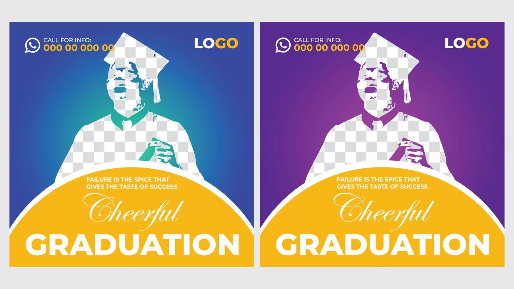 Graduation Event Poster Template Design vector