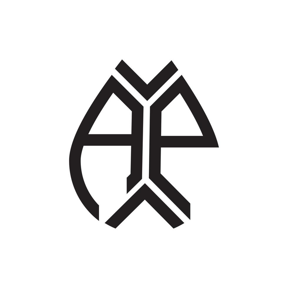 diseño del logotipo de la letra ap. diseño creativo inicial del logotipo de la letra ap. concepto creativo del logotipo de la letra de las iniciales ap. vector