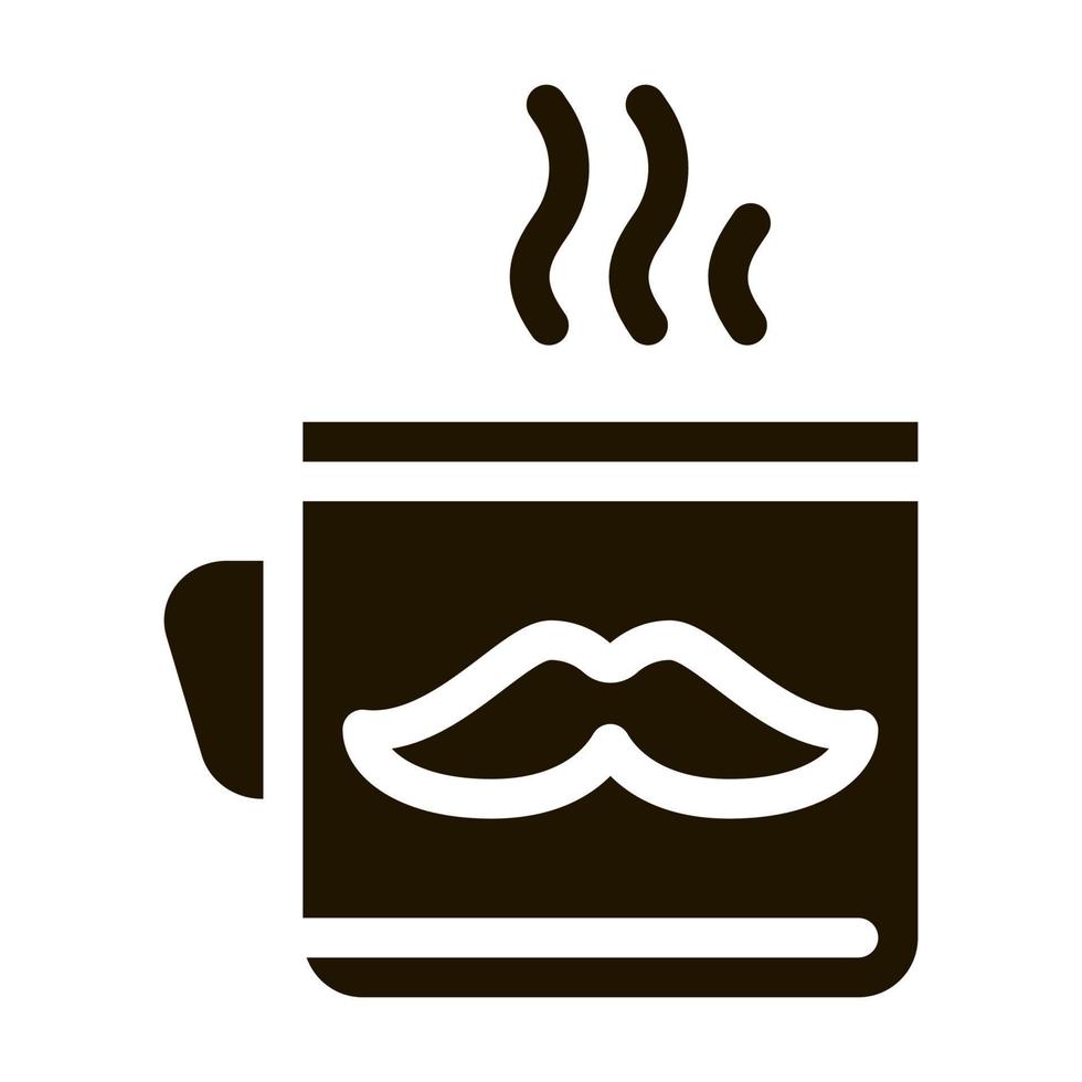 bigote taza icono vector glifo ilustración