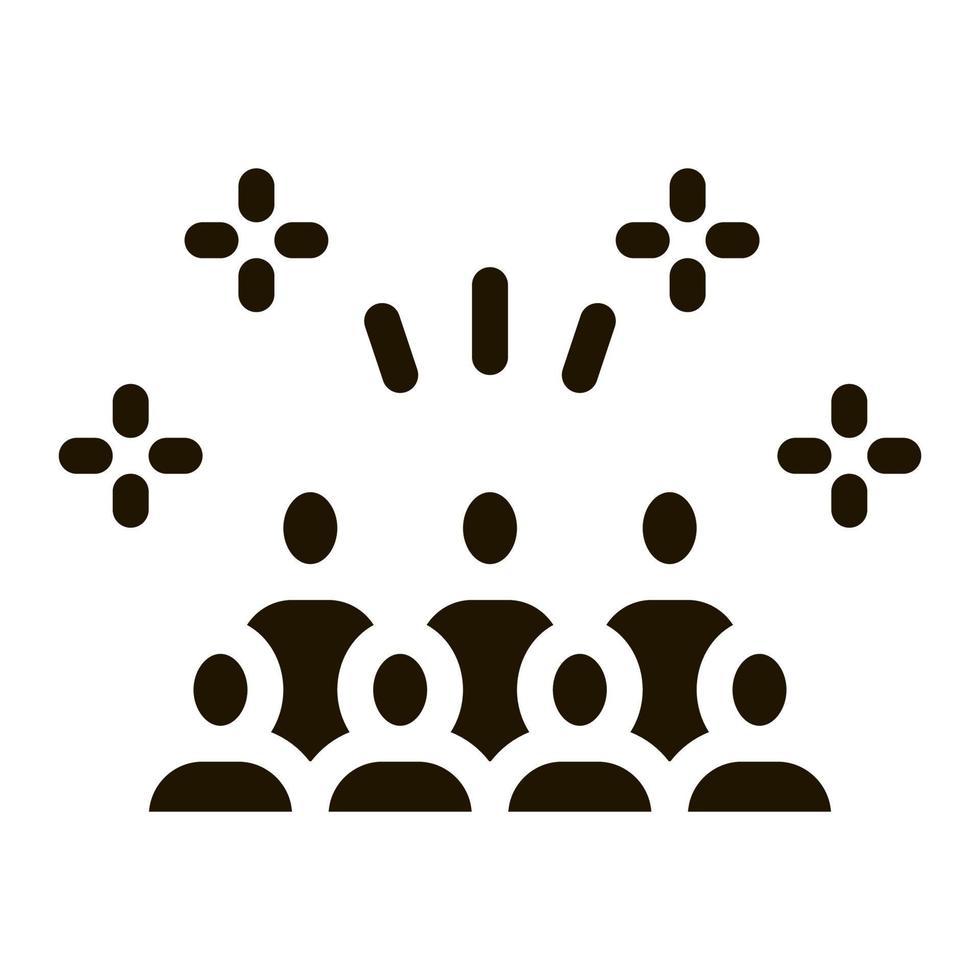 People in Stands Icon Vector Glyph Illustration