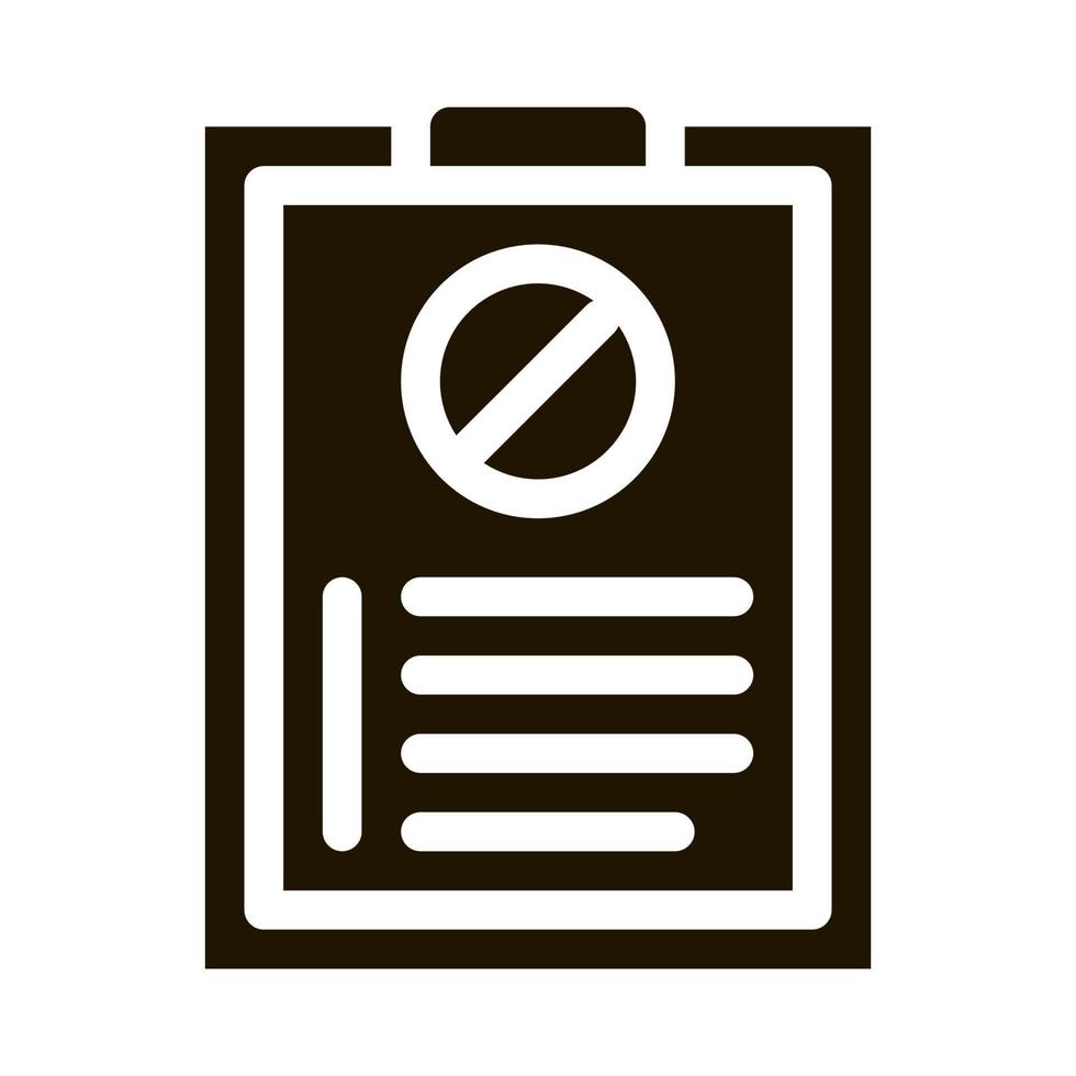 ilustración de glifo de vector de icono de solicitud de protesta escrita