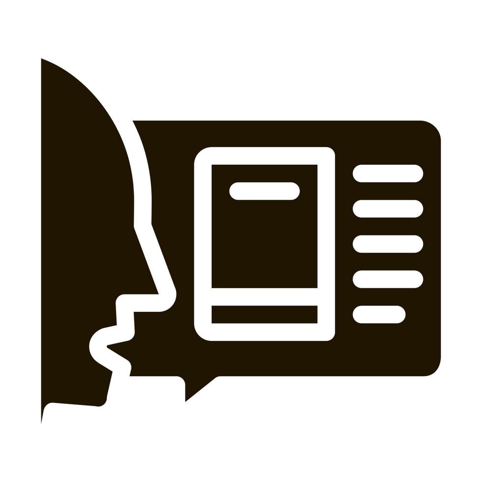 man opinion about book icon Vector Glyph Illustration
