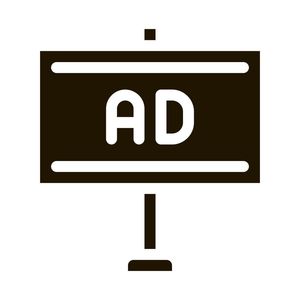 pole-mounted billboard icon vector illustration